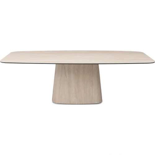 Travera 95" Dining Table in Light Walnut Wood